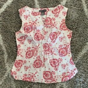 Dockers Red and White Sleeveless Top